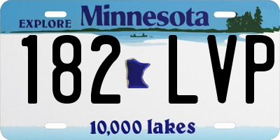 MN license plate 182LVP