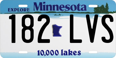 MN license plate 182LVS