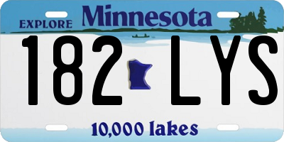 MN license plate 182LYS