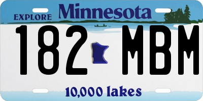 MN license plate 182MBM