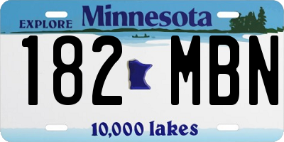 MN license plate 182MBN