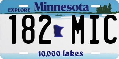 MN license plate 182MIC
