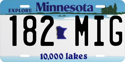 MN license plate 182MIG