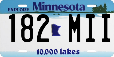 MN license plate 182MII
