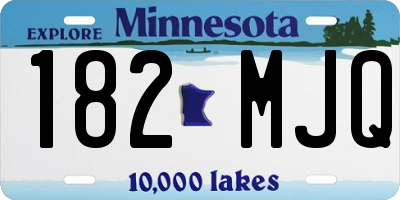 MN license plate 182MJQ