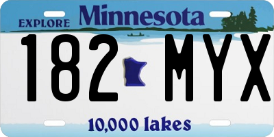 MN license plate 182MYX