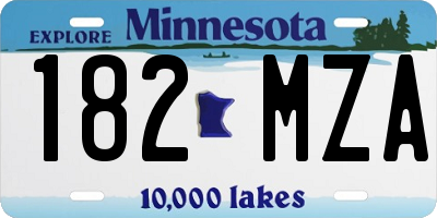 MN license plate 182MZA