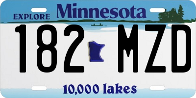 MN license plate 182MZD