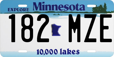 MN license plate 182MZE