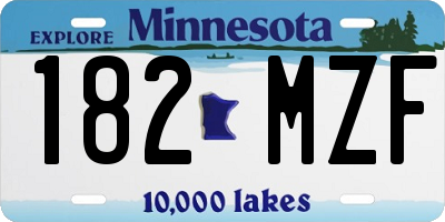 MN license plate 182MZF