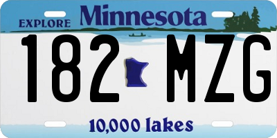 MN license plate 182MZG