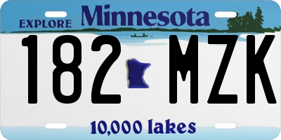 MN license plate 182MZK