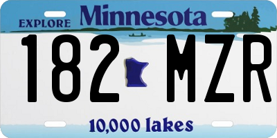 MN license plate 182MZR