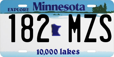 MN license plate 182MZS