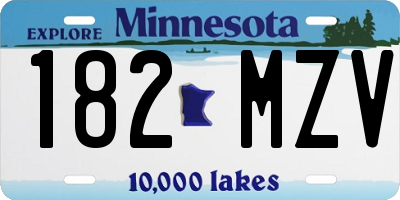 MN license plate 182MZV