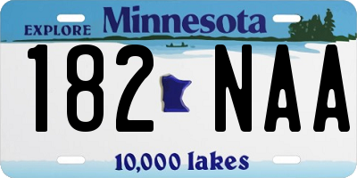 MN license plate 182NAA