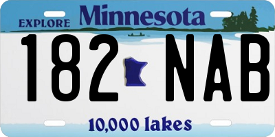 MN license plate 182NAB