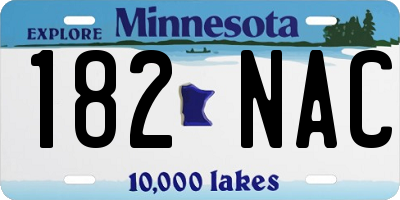 MN license plate 182NAC