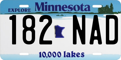 MN license plate 182NAD