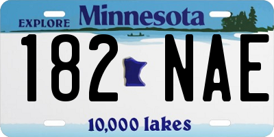 MN license plate 182NAE