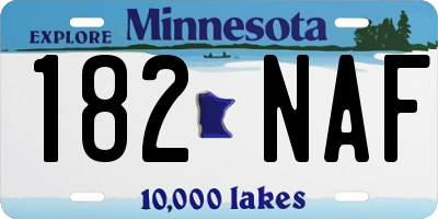MN license plate 182NAF