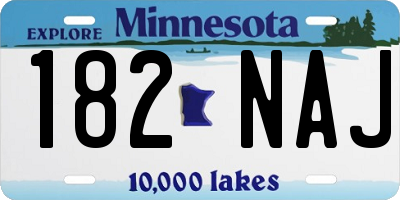 MN license plate 182NAJ