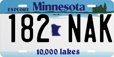 MN license plate 182NAK
