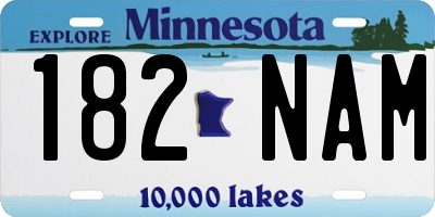 MN license plate 182NAM