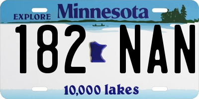 MN license plate 182NAN