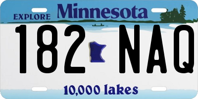 MN license plate 182NAQ