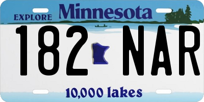 MN license plate 182NAR