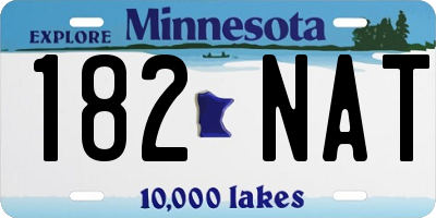 MN license plate 182NAT