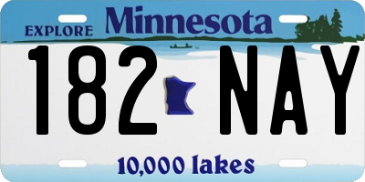 MN license plate 182NAY
