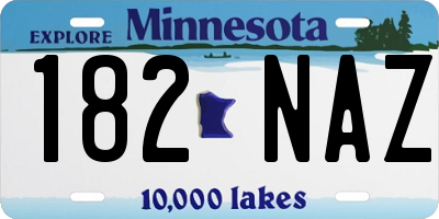 MN license plate 182NAZ