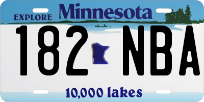 MN license plate 182NBA
