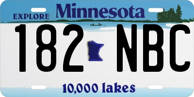 MN license plate 182NBC