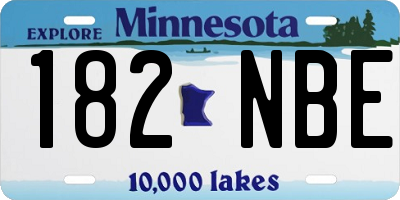 MN license plate 182NBE