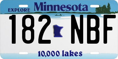 MN license plate 182NBF