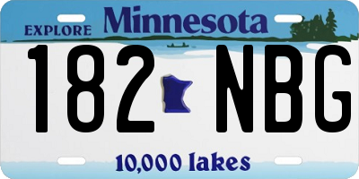 MN license plate 182NBG