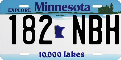 MN license plate 182NBH