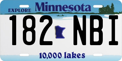 MN license plate 182NBI