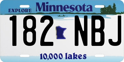 MN license plate 182NBJ
