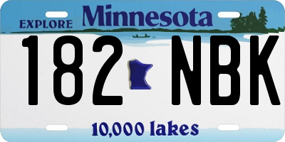 MN license plate 182NBK