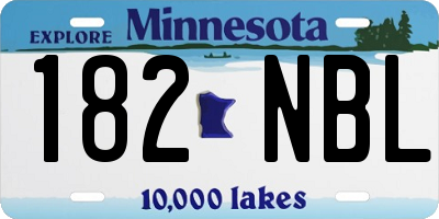 MN license plate 182NBL