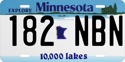 MN license plate 182NBN