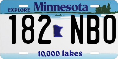 MN license plate 182NBO