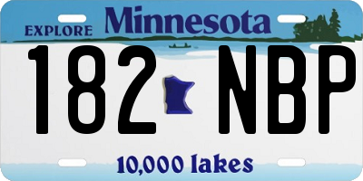 MN license plate 182NBP