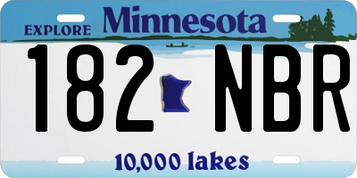 MN license plate 182NBR