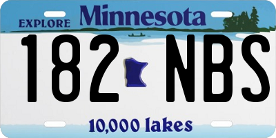 MN license plate 182NBS
