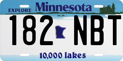 MN license plate 182NBT